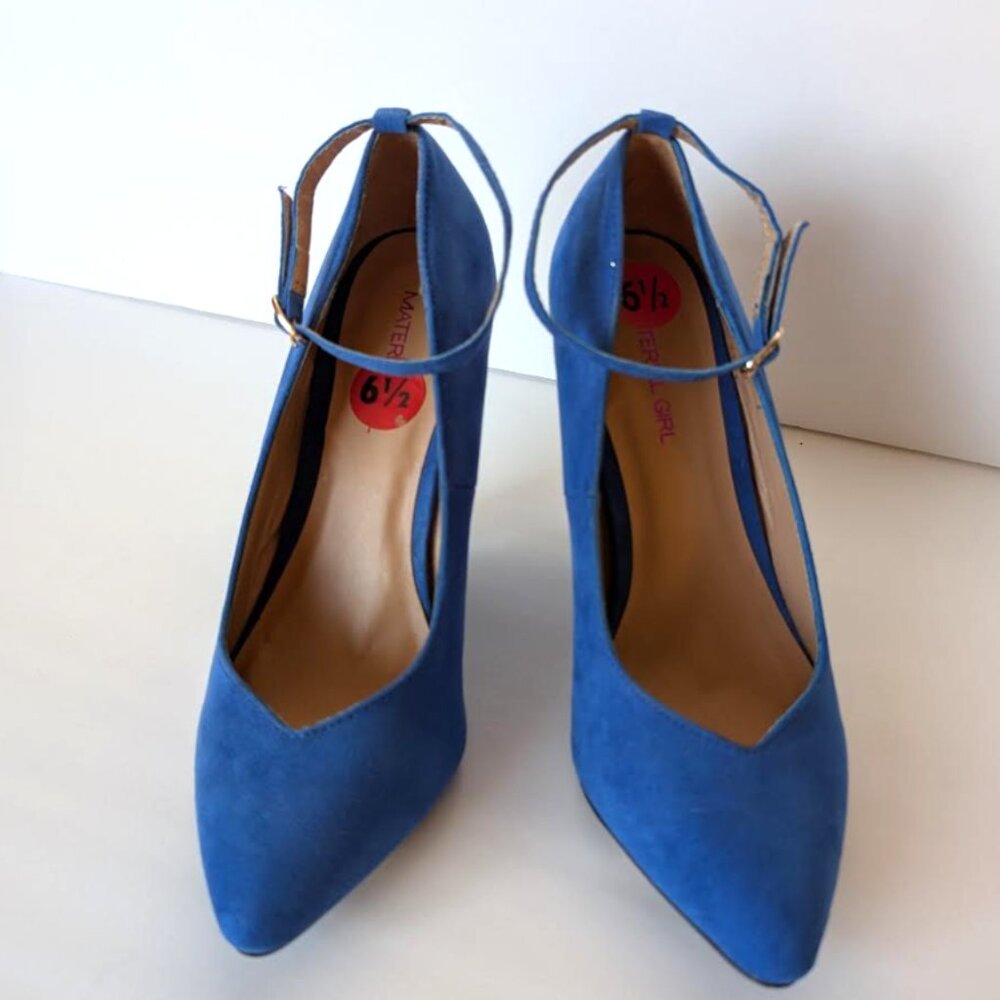 New Material Girl Cobalt Faux Suede High Heel Shoes Size 7